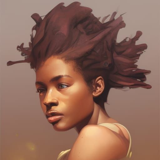 Africa Personified: Hyperdetailed Portrait in Triadic Colors