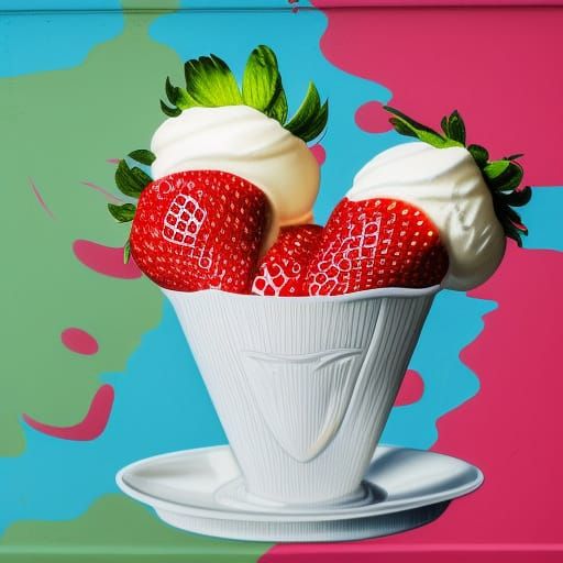 Strawberries and Cream: Graffiti Art in Sundae Cup