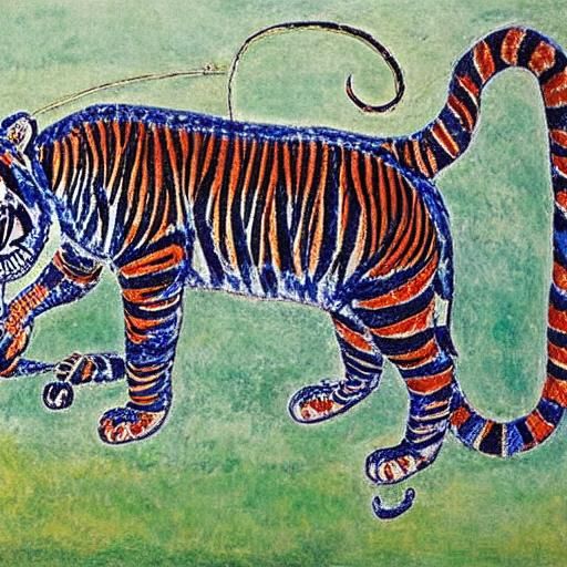 String Tiger in Style of Blake and Chagall
