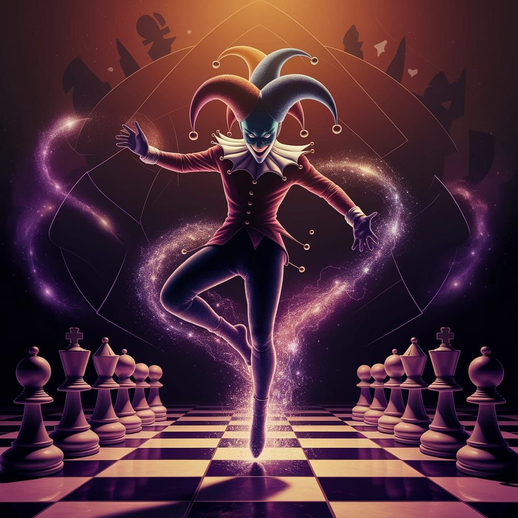 Cosmic Starlight Joker Dances on Fractured Chessboard