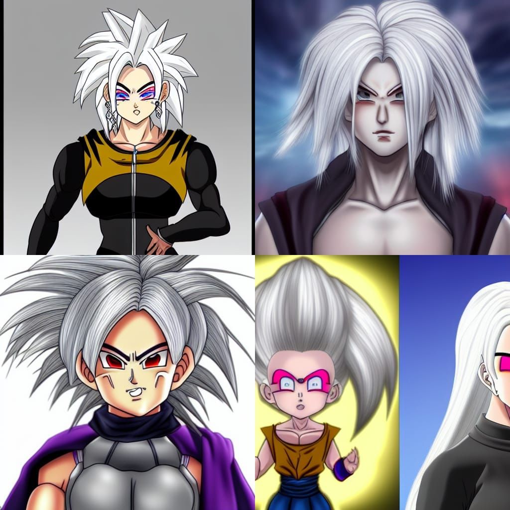 Female Saiyan Warrior with White Hair
