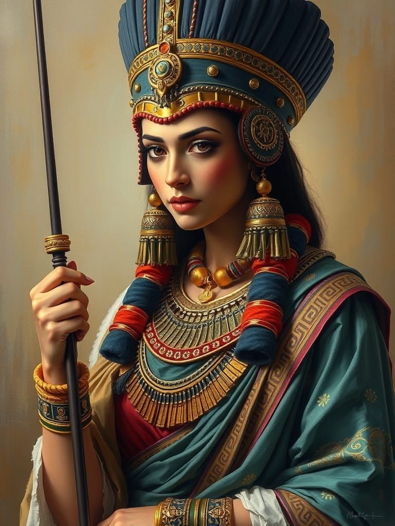 Queen Shubad of Ur in Sumerian Headdress