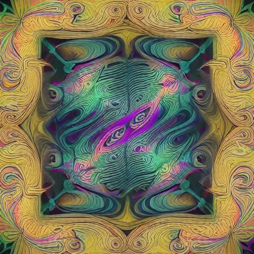 Starry Night Cityscape in Abstract Vector Fractal Style