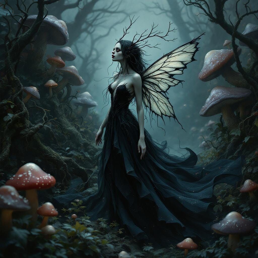 Zombie Fairy in Dark Fantasy Style