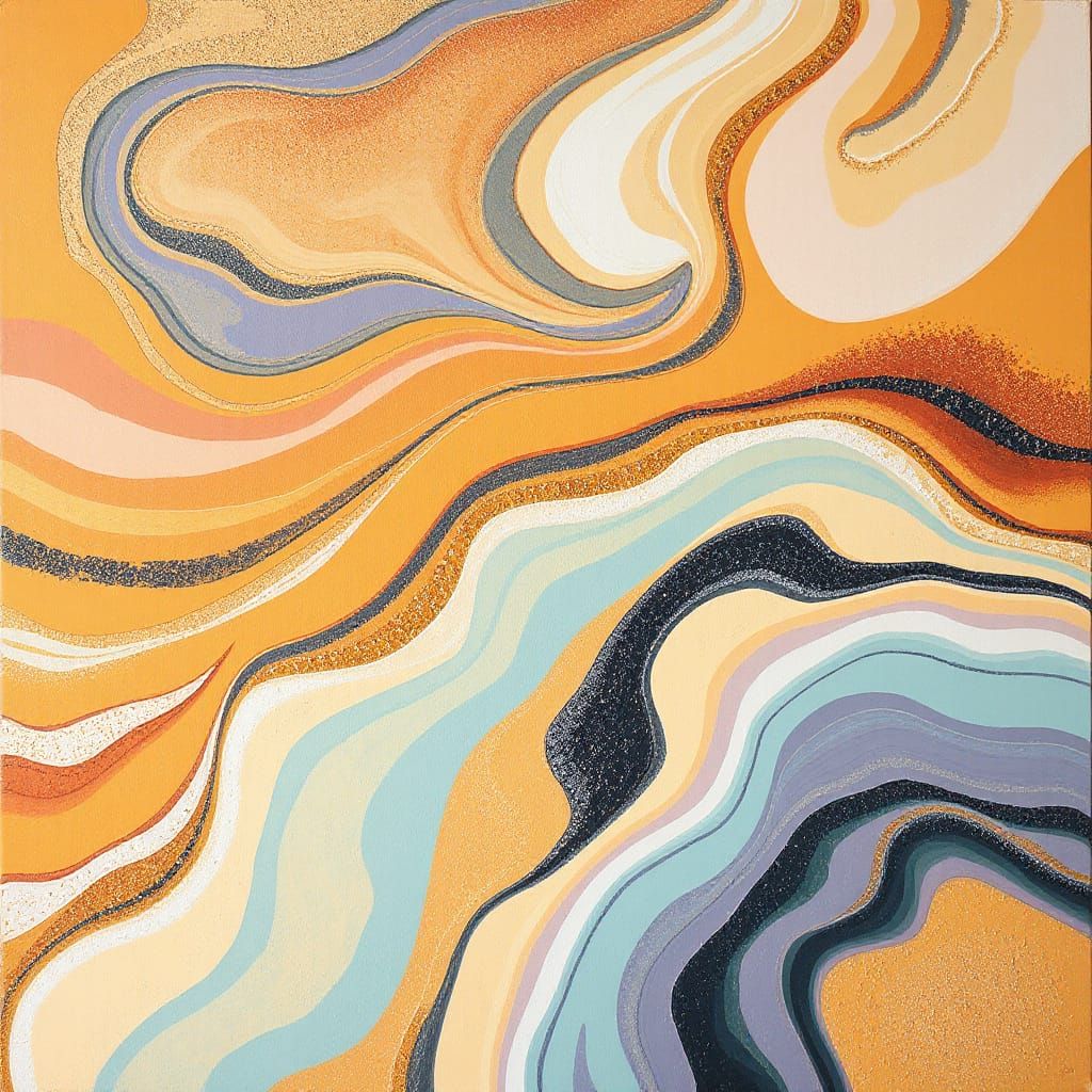 Surreal Abstract Painting of Ephemeral Sand Forms