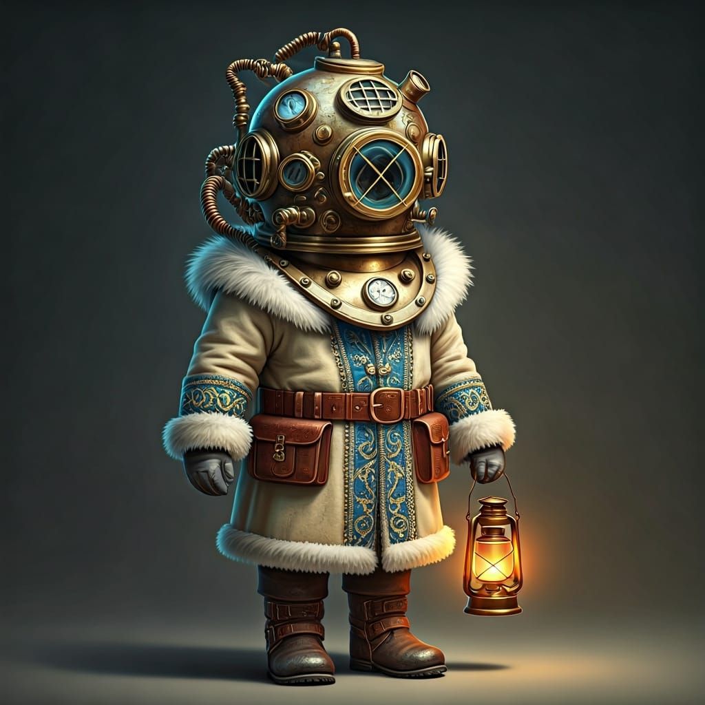 Steampunk Child Explorer in Winter Gear