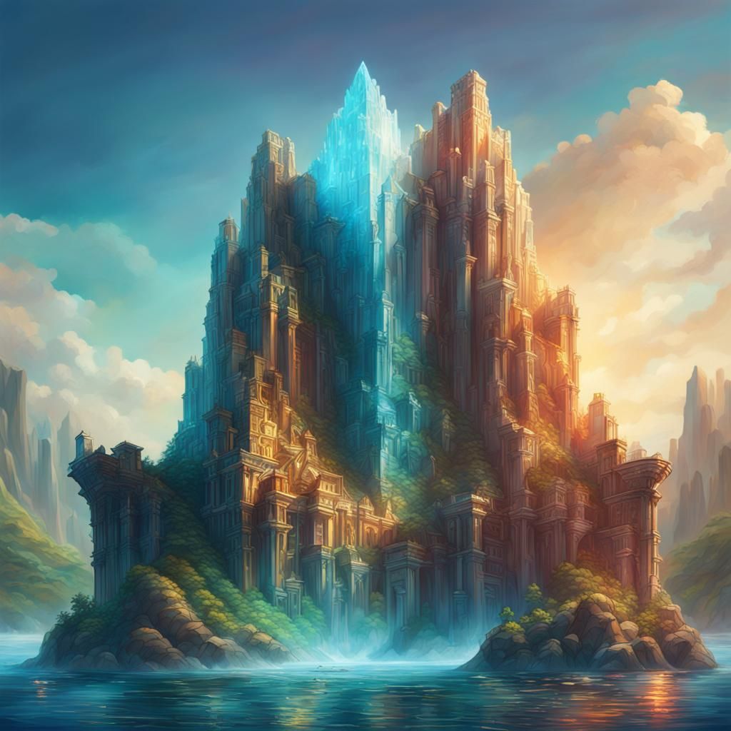 Hyperrealistic Crystal City of Atlantis