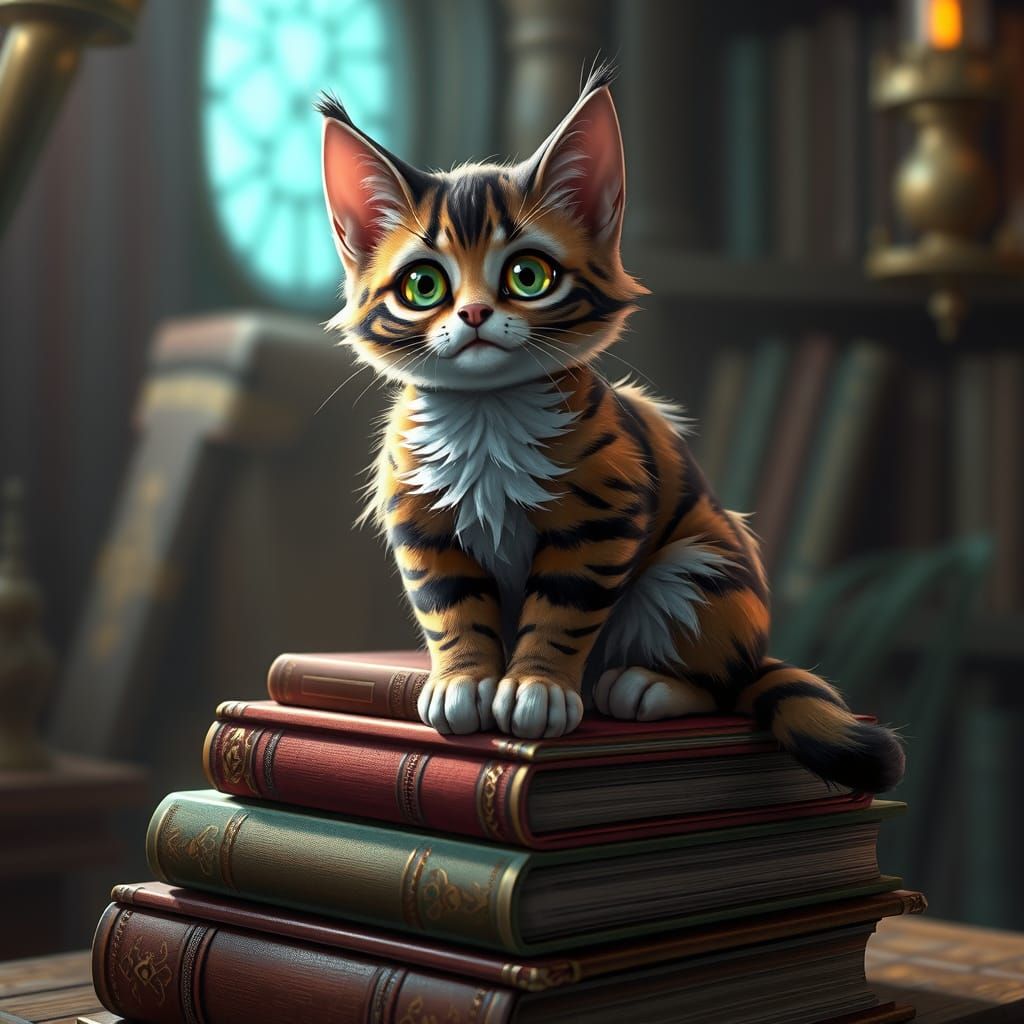 Regal Hogwarts Cat with Magical Aura