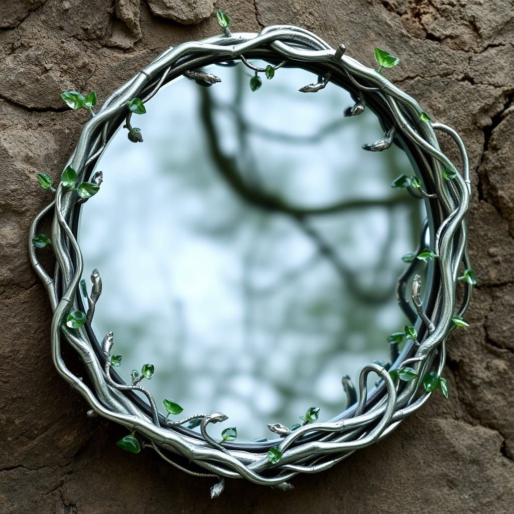 Ancient Elven Mirror Reflecting Forgotten Memories