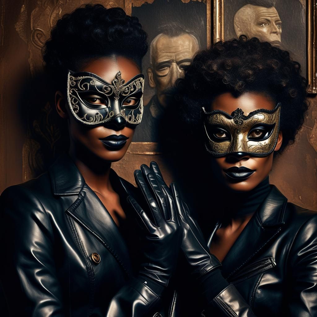 Ornate Masquerade Masks in Dark Surrealism Style