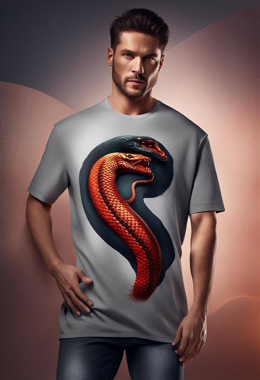 Snake Logo on Shirt: Photorealistic Product Rendering