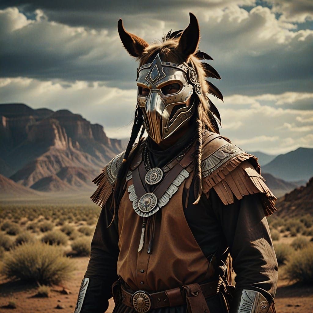 Native American Vigilante in Horse Costume