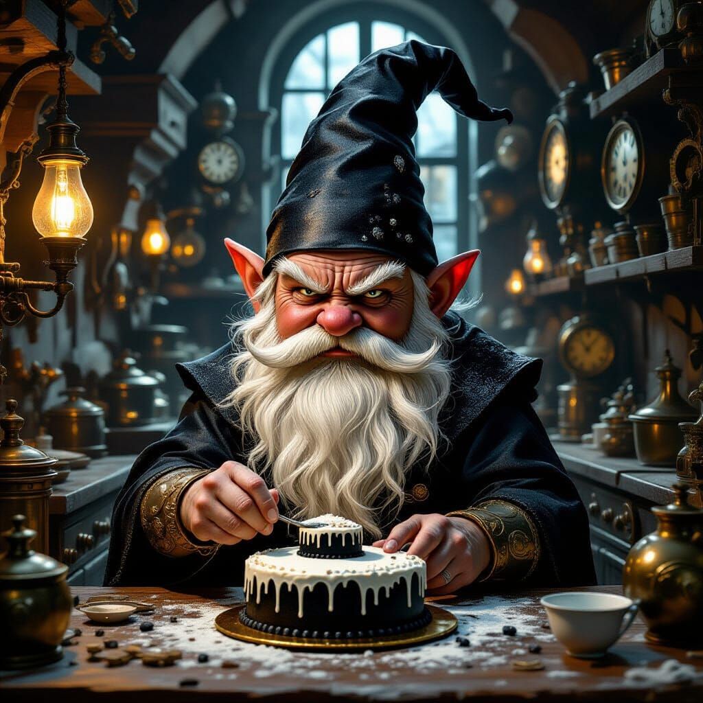 Angry Gnome Bakes Steampunk Cake with Bosch & Giger Influenc...