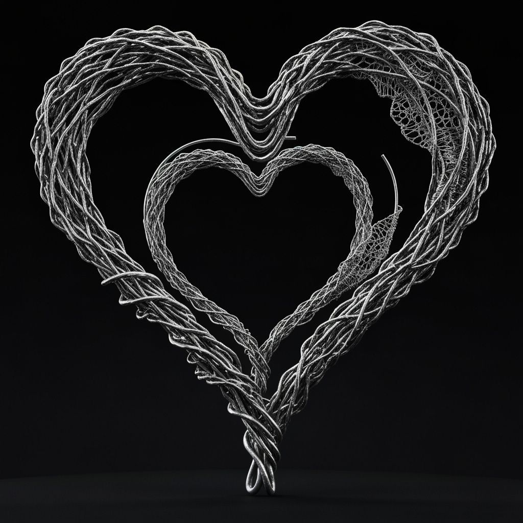 Intertwined Metal Hearts: Organic Industrial Design