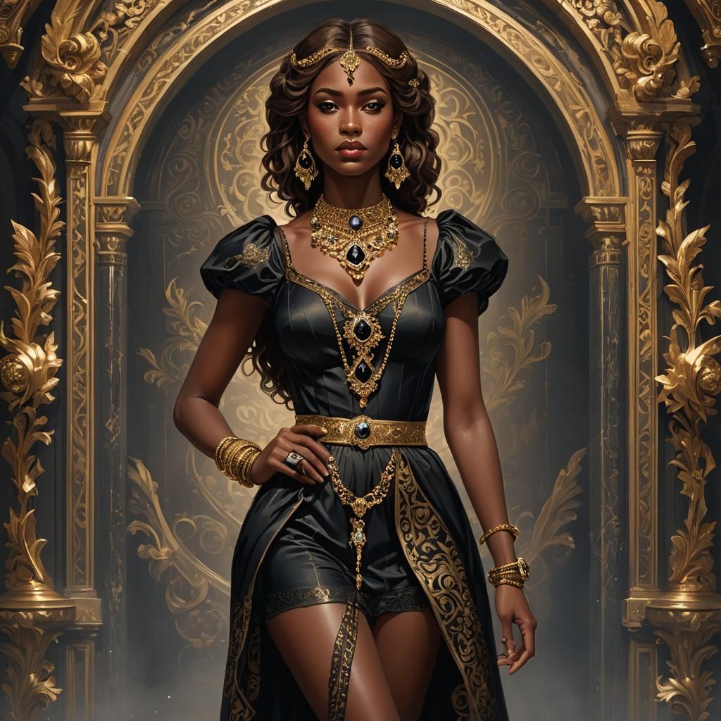 Elegant Dark Fantasy Portrait of Noble Woman