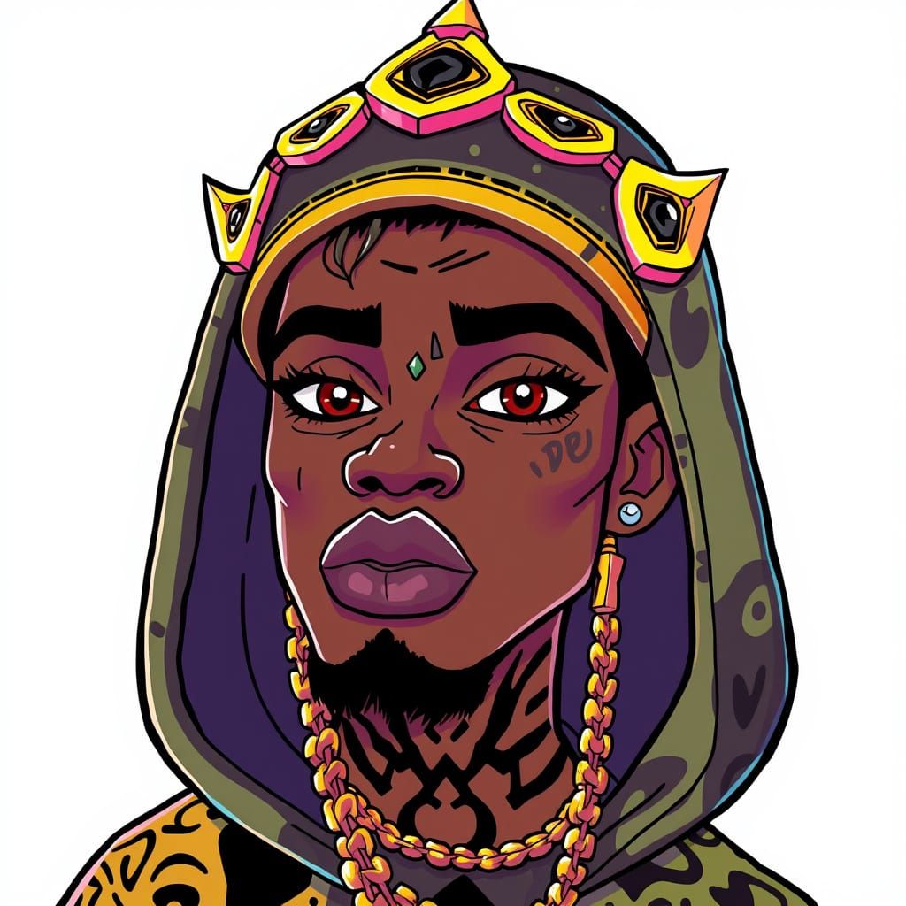 Afrofuturistic Animated Avatar in Pop Art Style
