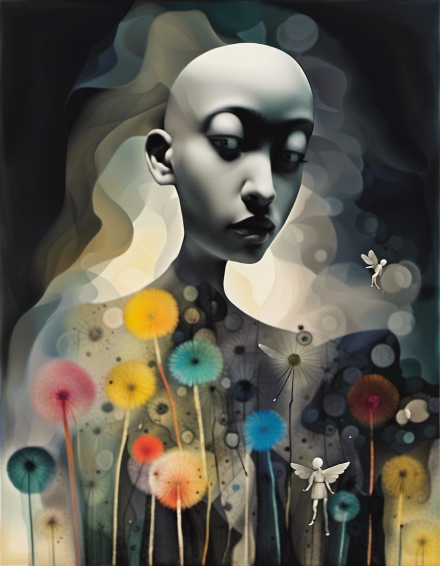 Winged Fairies in Dreamscape, Surreal Art Style