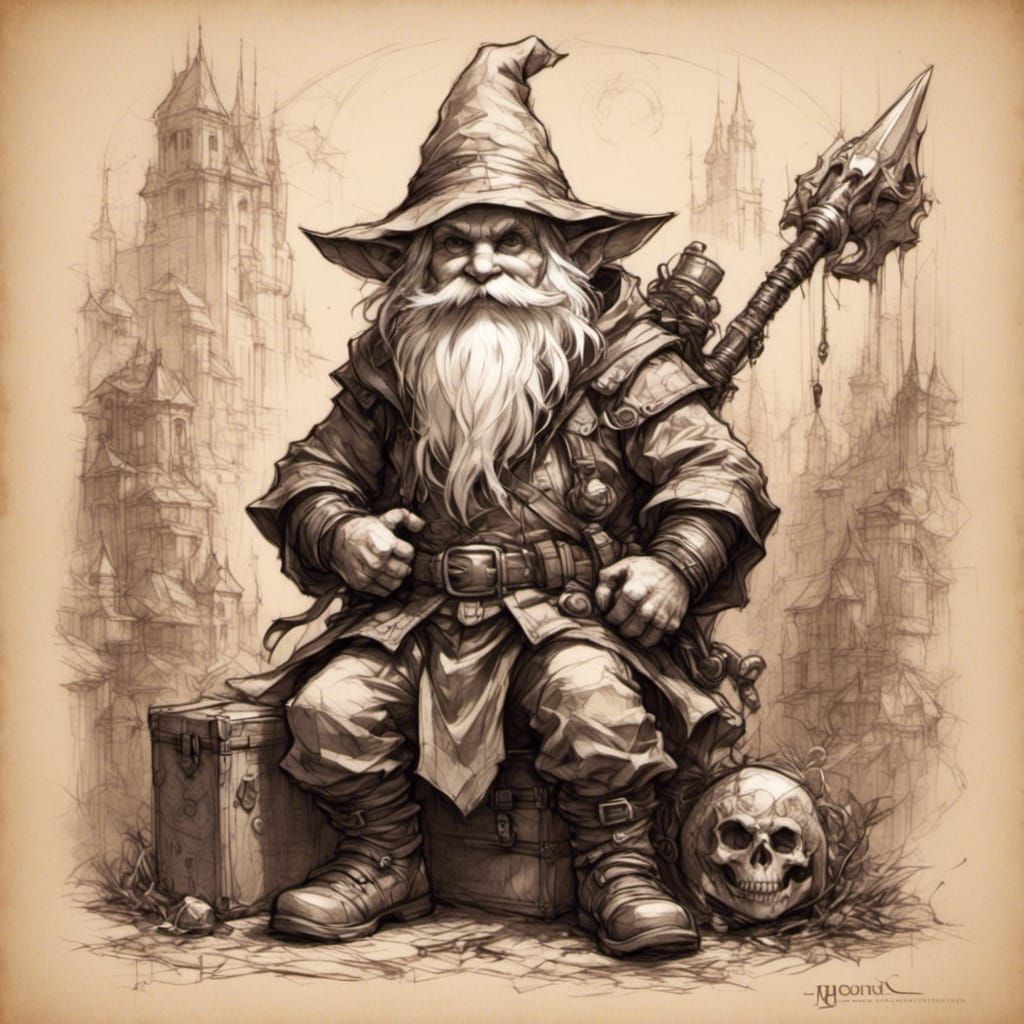 Dark Fantasy Gnome Artificer Sketch