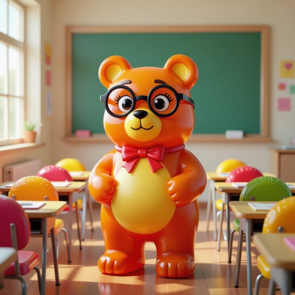Gummy Bear Teacher in Candied Fruit Classroom