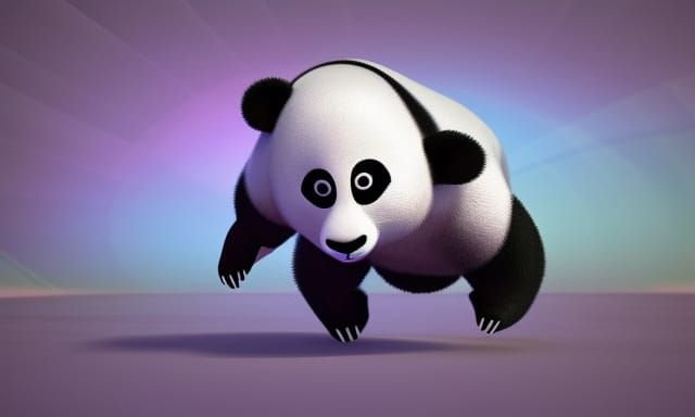Human Panda Hybrid in Pixar Style