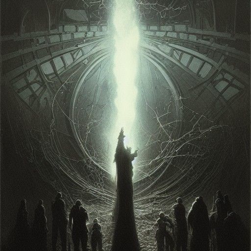 Horror Back to the Future in Doré-Rutkowski Style