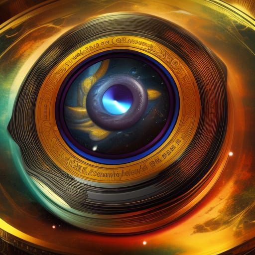 Compact Disc Art in Detailed Matte Painting Style