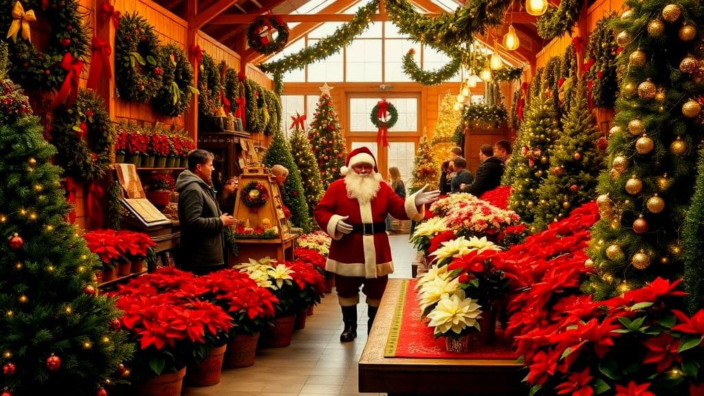 Idyllic Christmas Garden Nursery Scene