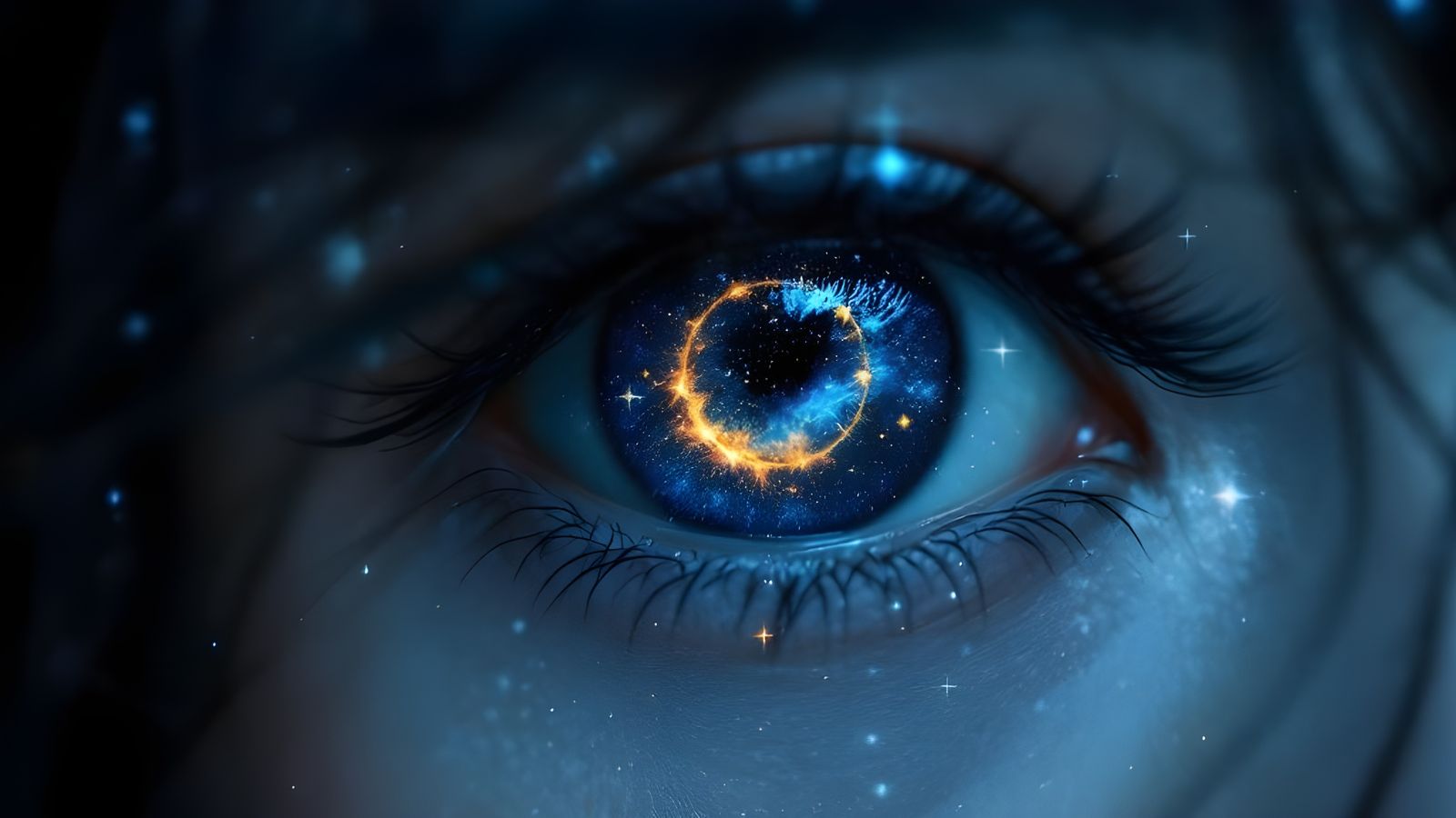 Galactic Eye: A Japanese Woman's Stellar Iris