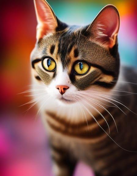 Vintage Portrait of a Beautiful Cat