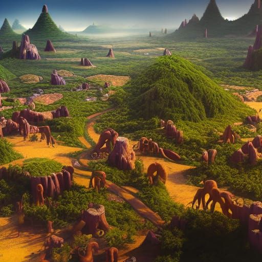 Fantastical Madagascar: Detailed Matte Painting in Deep Colo...