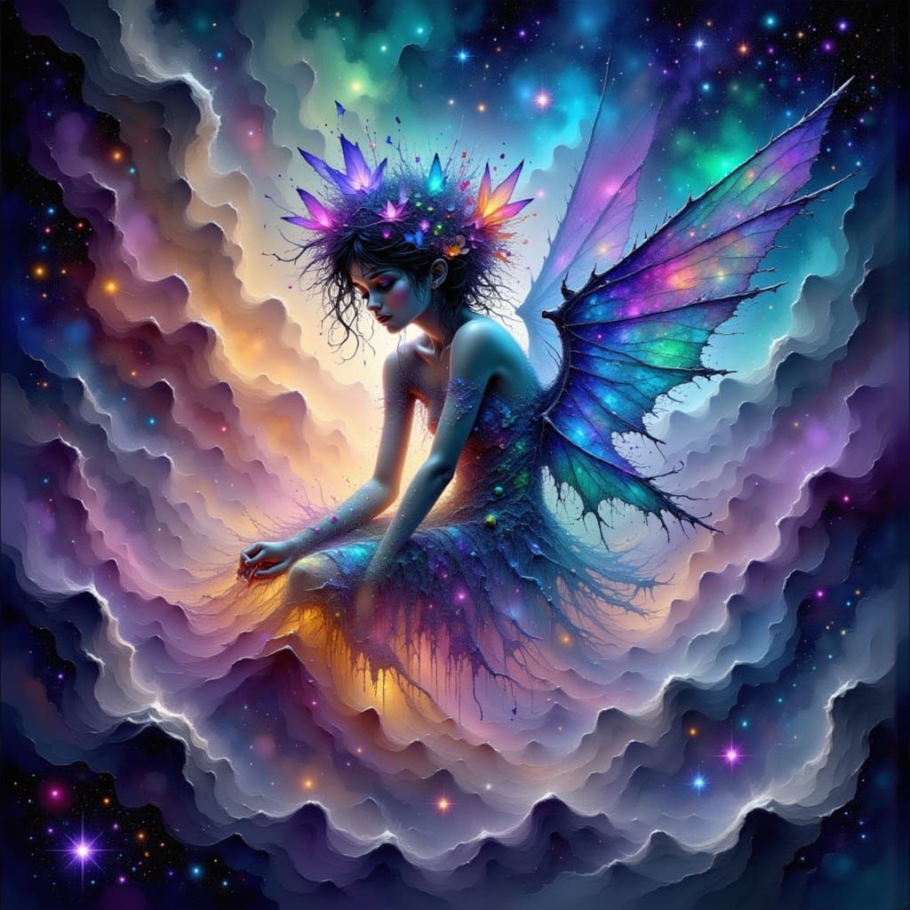 Ethereal Celestial Being in Deep Space