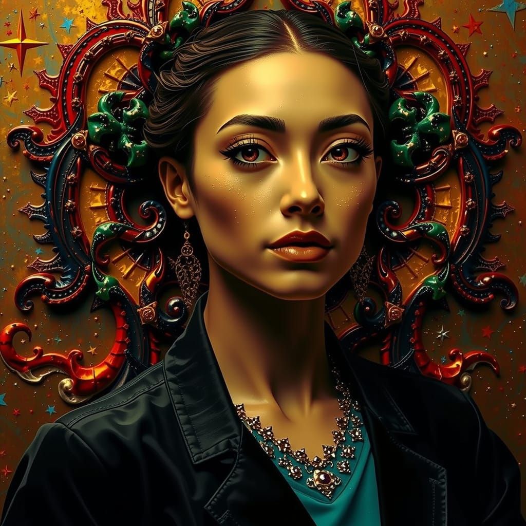 Starry Night Sky with Silver Form and Fractal Flames in CGI ...