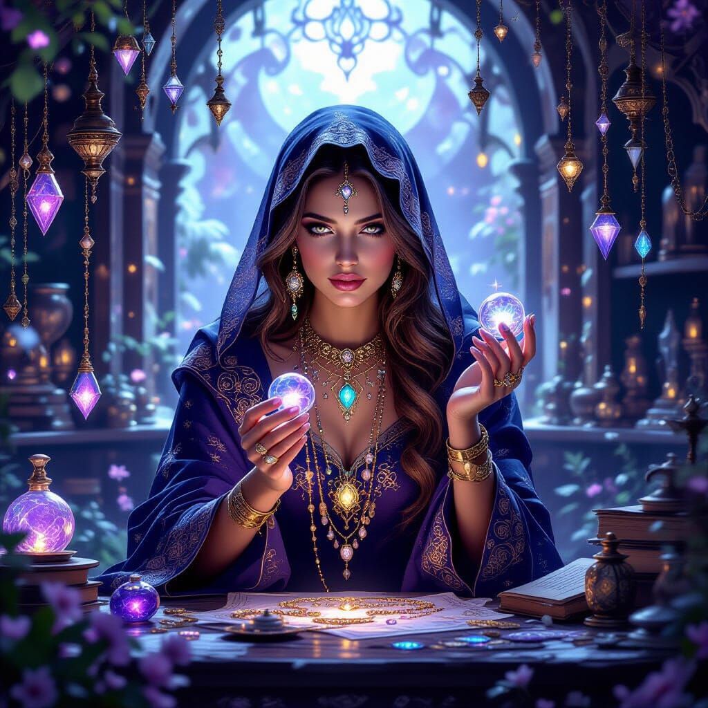 Mystical Jewellery Shop with Enchanted Amulets