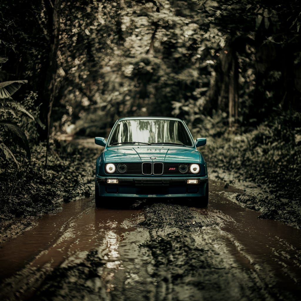 BMW Car Illuminated in Rainforest Cinema