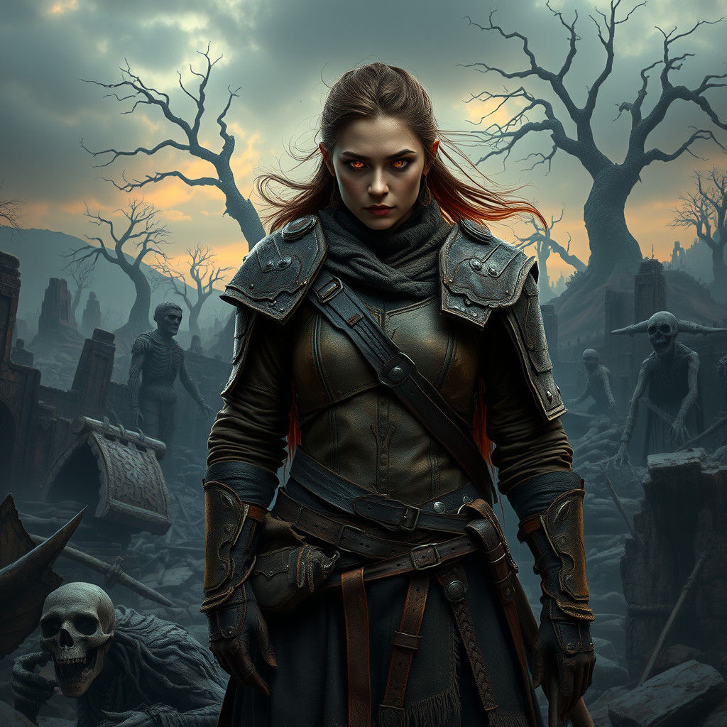 Warrior in Necropolis: Fantasy Concept Art