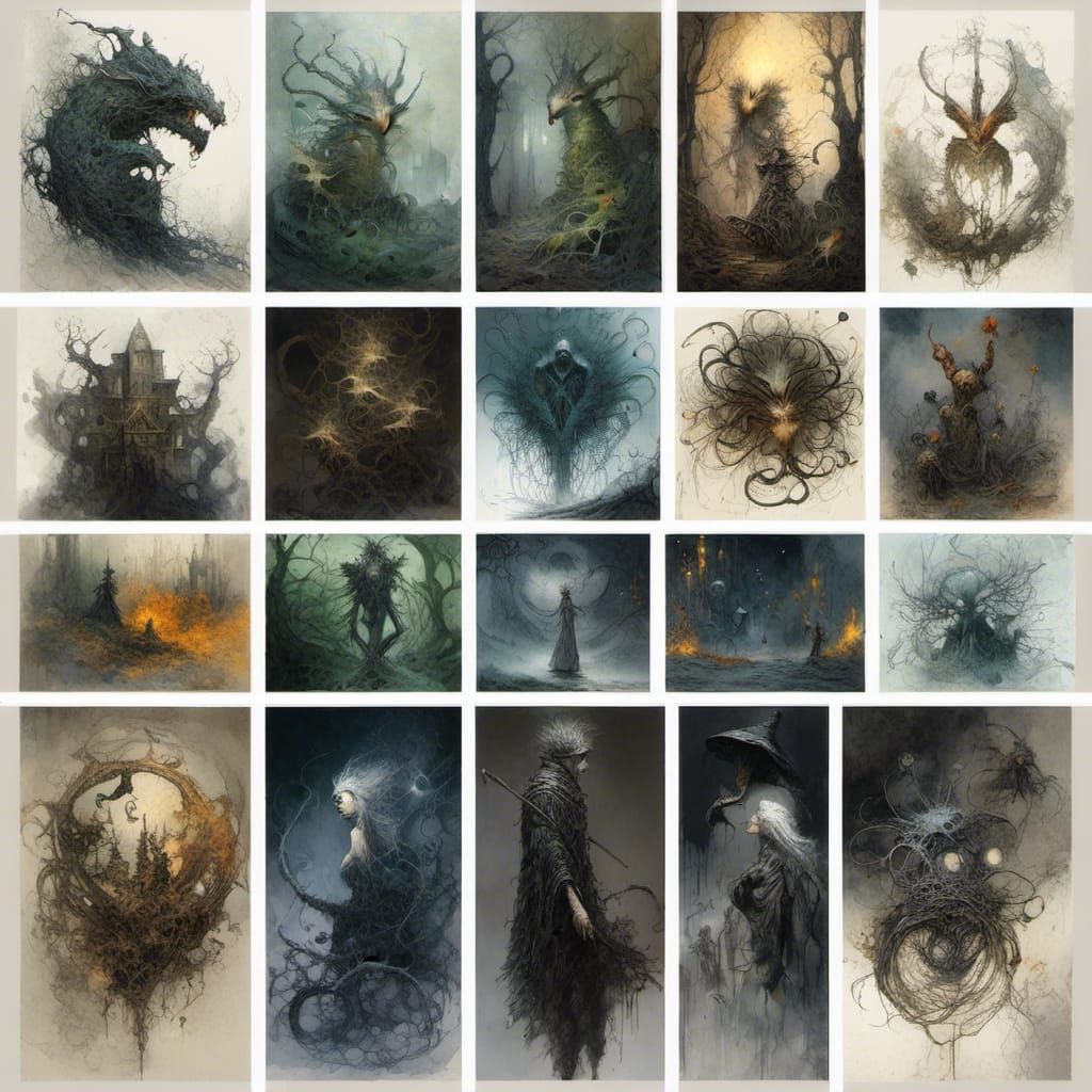 Dark Whimsy Doppelganger in Art Nouveau Punk