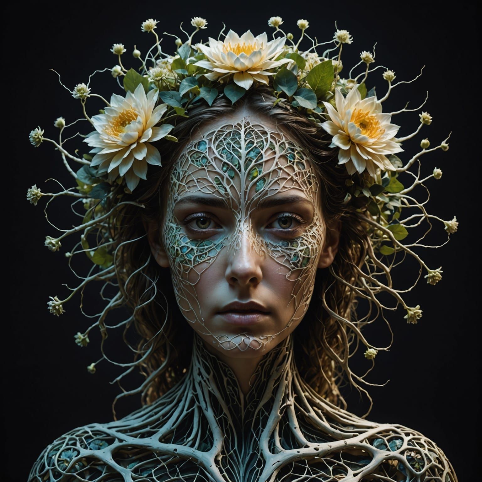 Human-Flower Hybrid with Root-Bound Memory