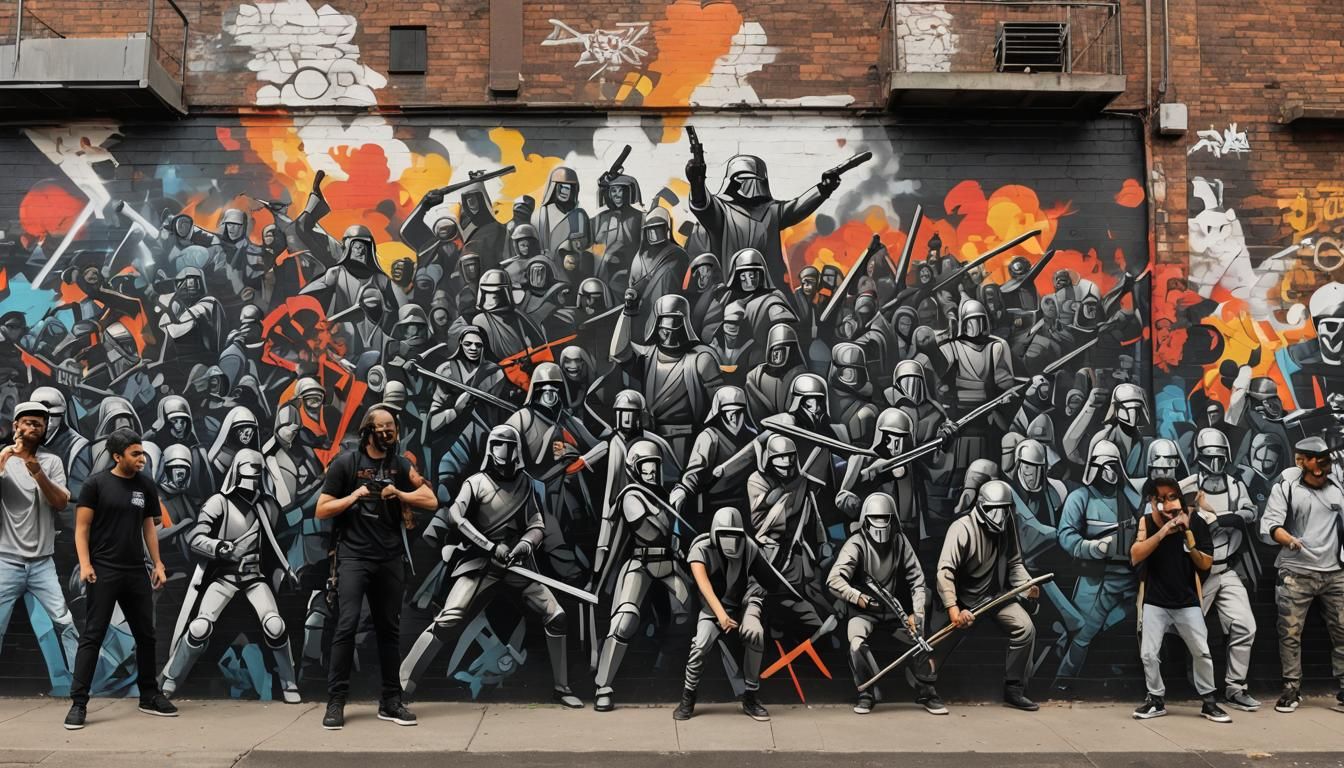 Rebellious Digital Graffiti Mural Design