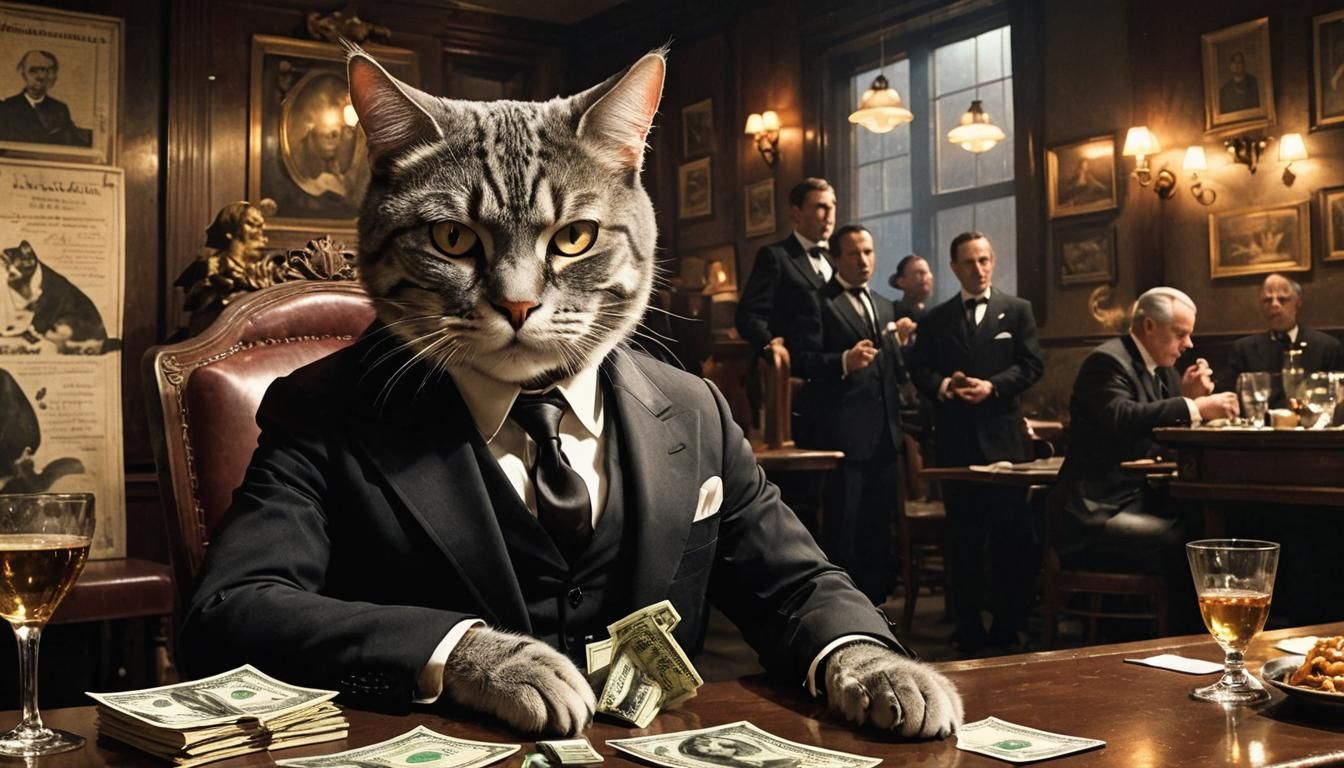 The Catfather: A Film Noir Feline Portrait