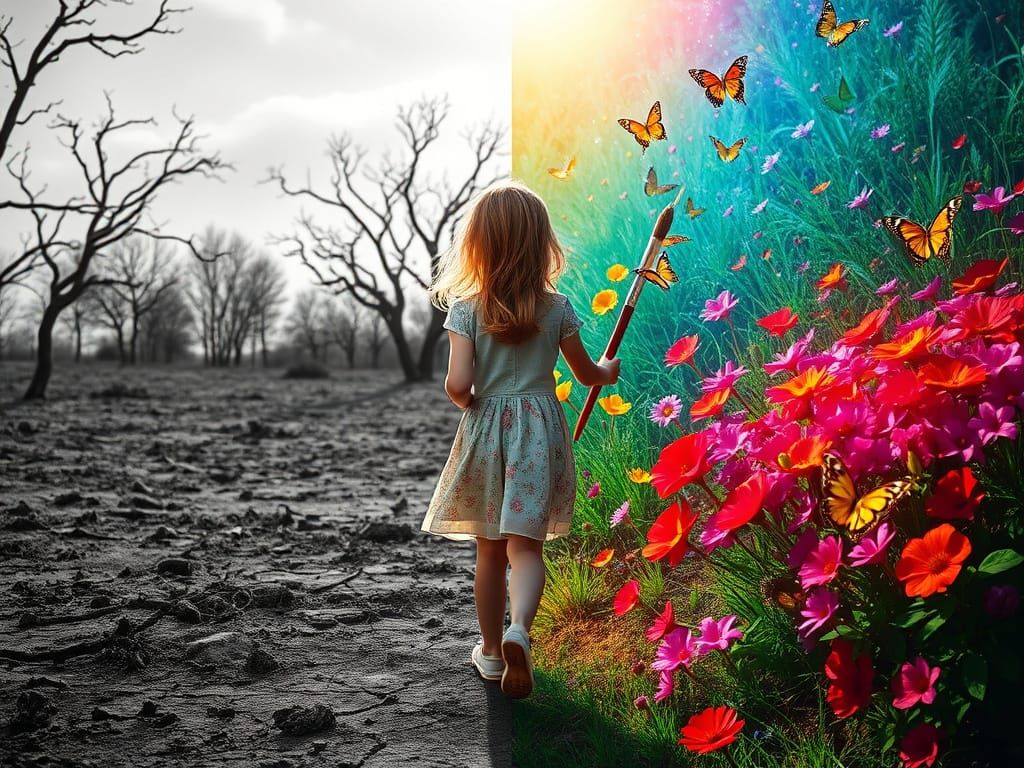 Girl Paints World in Magical Realism Masterpiece