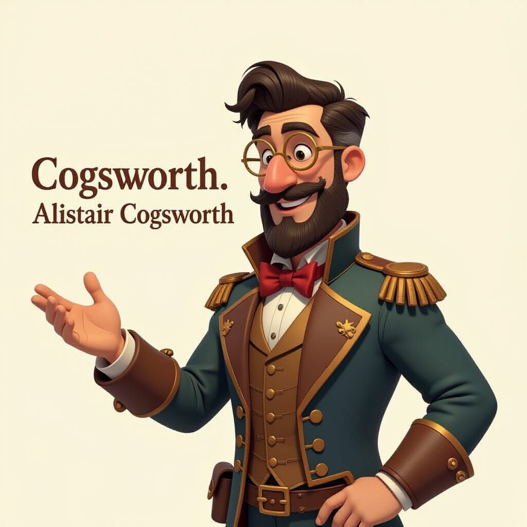 Steampunk Inventor Introduces Himself: 3D Digital Art