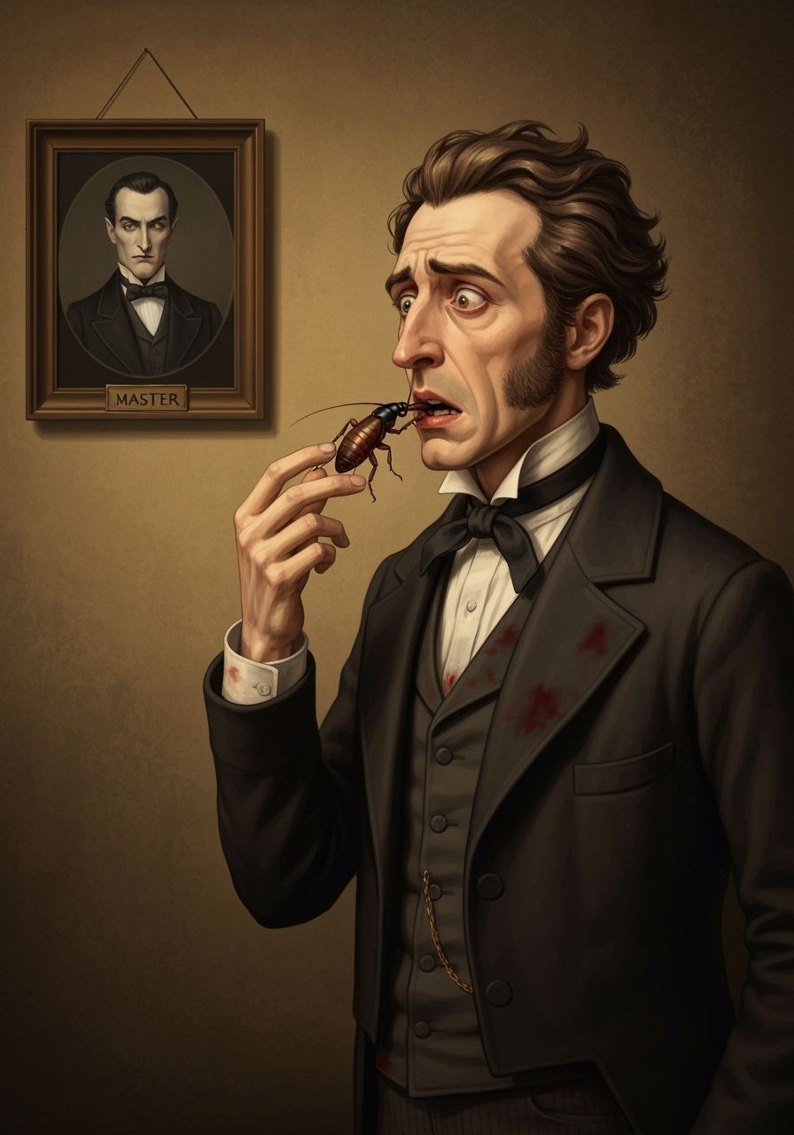 Renfield and Dracula: A 2D Felt Fabric Portrait