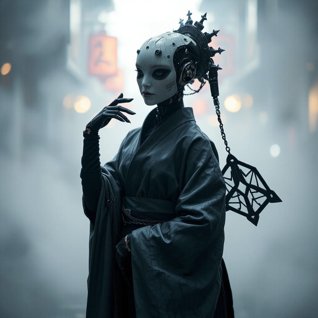 alien cyber automaton robotic geisha