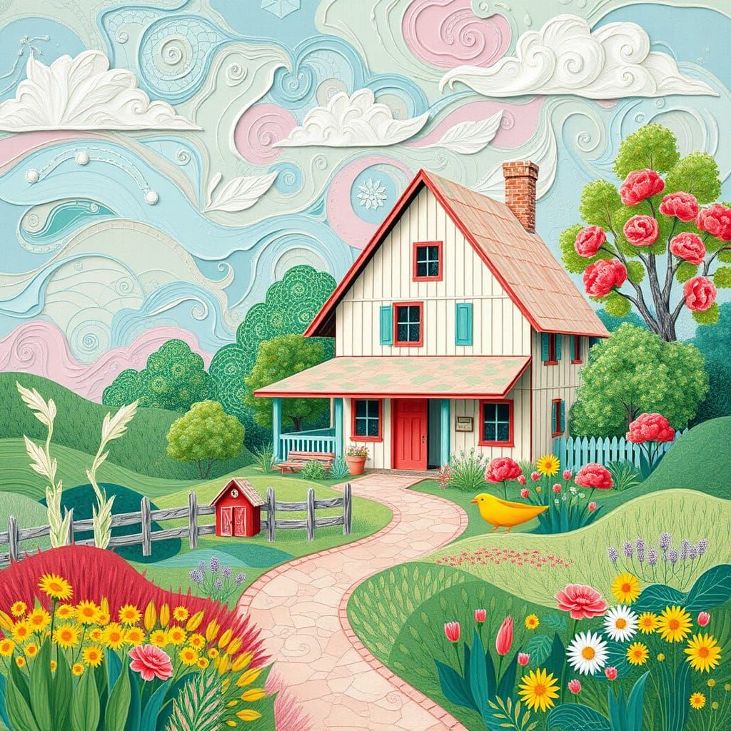 Whimsical Farmhouse in Pastel Paradise