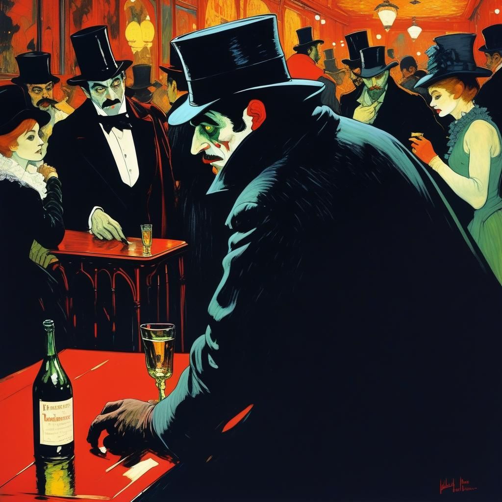 Grim Vampire Hunt in Lautrec-Inspired Nightclub