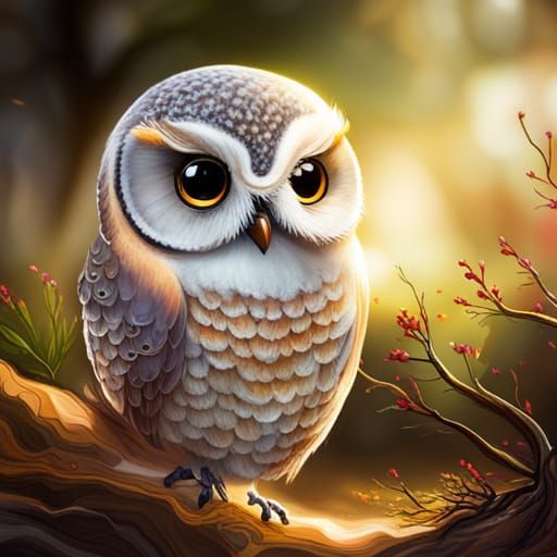 Glittery Owl Inside Sparkling Glass Orb