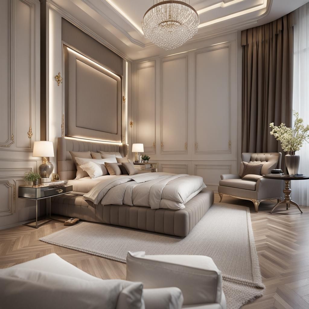 Luxurious 50 Square Meter Bedroom Interior