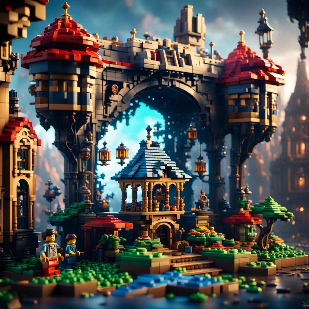 Nostalgic Lego Memories: Detailed Matte Painting