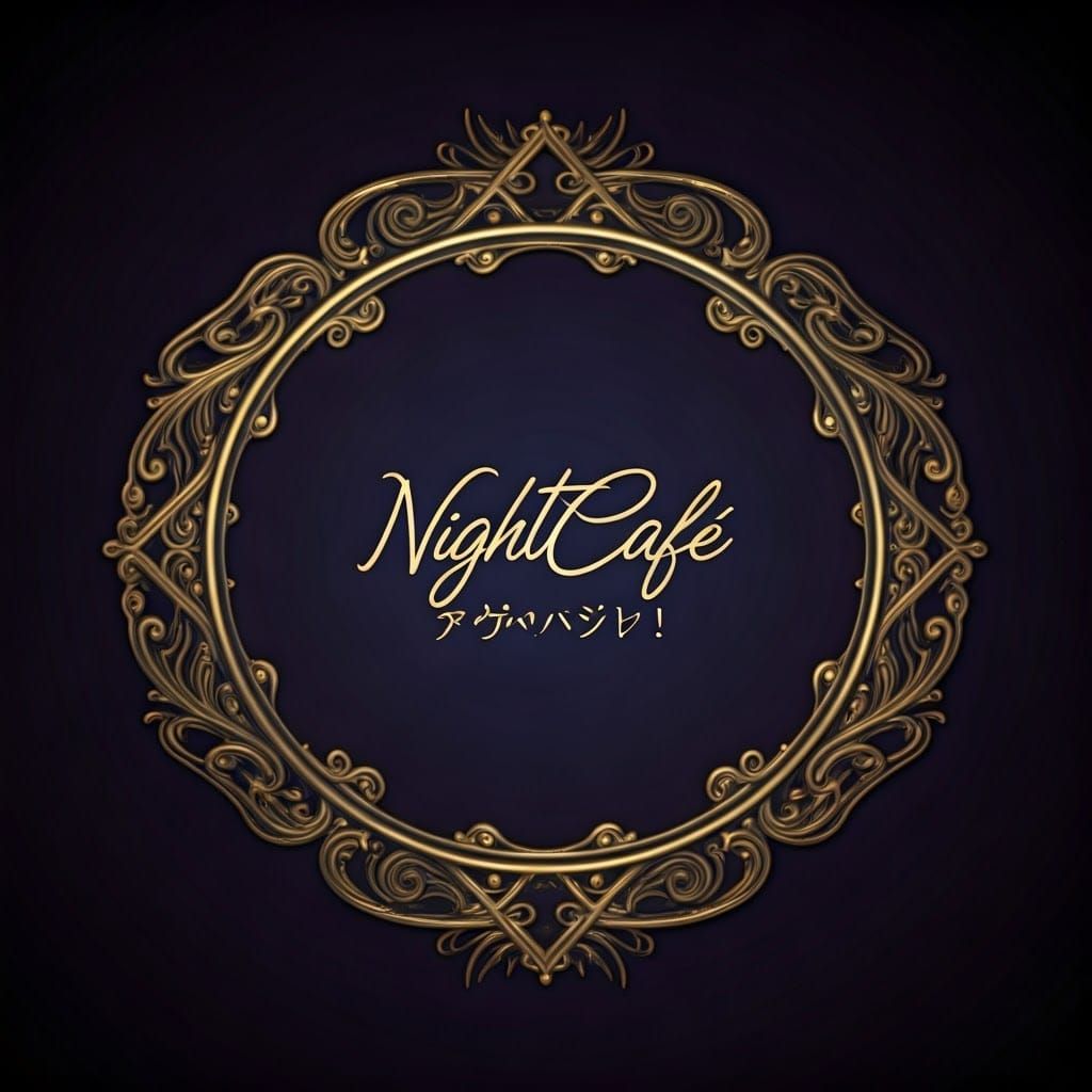 New Year's Gilded Card in Cyberpunk Anime Style