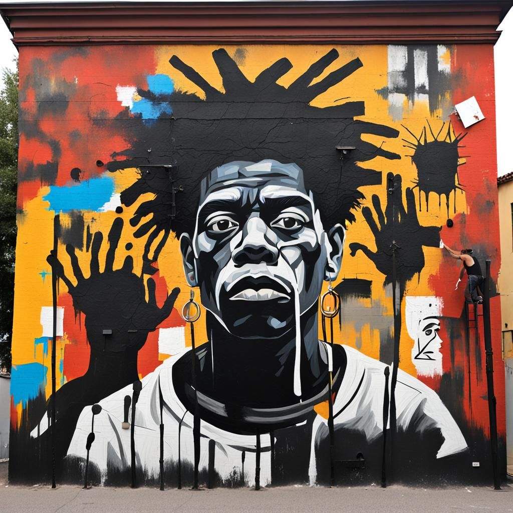 Baroque Painter Creates Basquiat-Style Mural